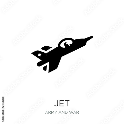 jet icon vector on white background, jet trendy filled icons fro