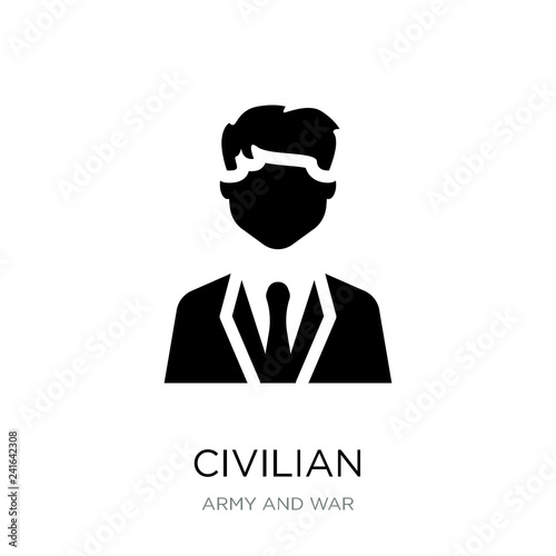 civilian icon vector on white background, civilian trendy filled
