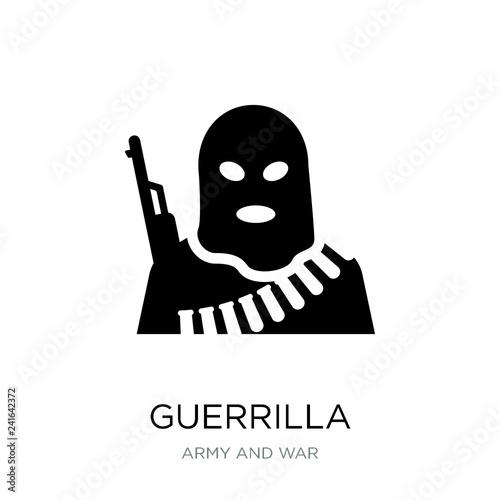 guerrilla icon vector on white background, guerrilla trendy fill photo