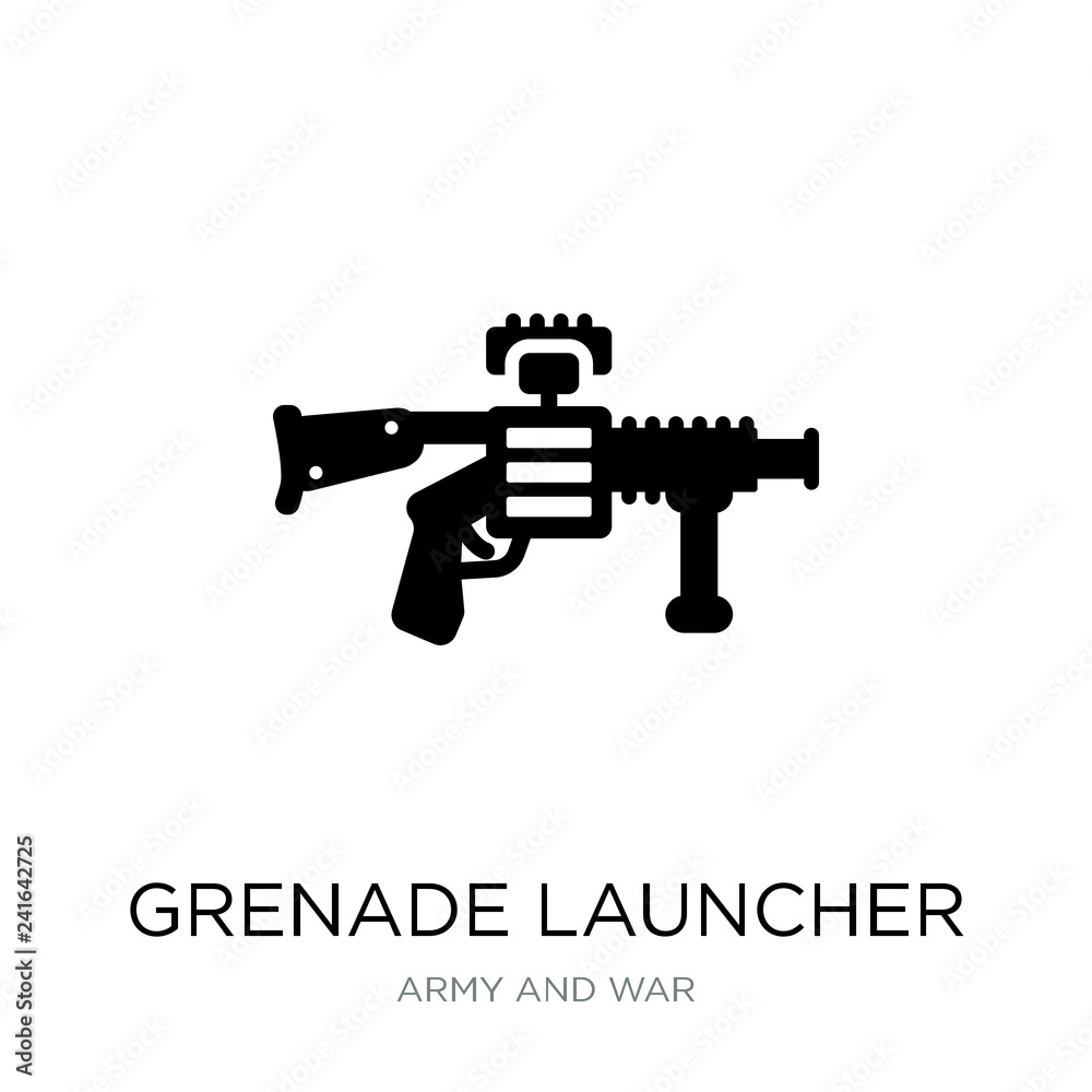 grenade launcher icon vector on white background, grenade launch