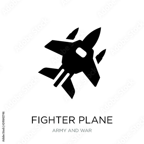 fighter plane icon vector on white background, fighter plane tre