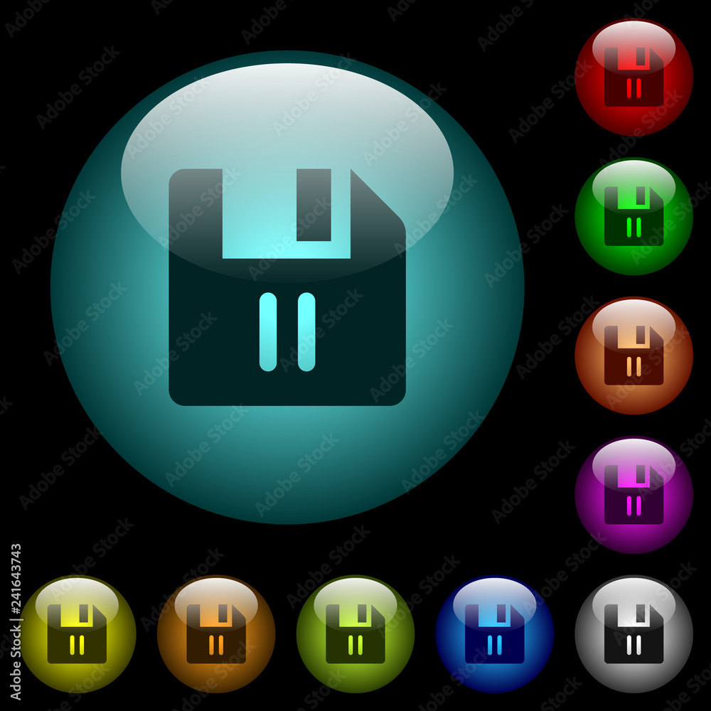 File pause icons in color illuminated glass buttons File pause icons in color illuminated glass buttons