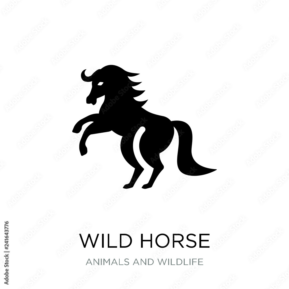 wild horse icon vector on white background, wild horse trendy fi