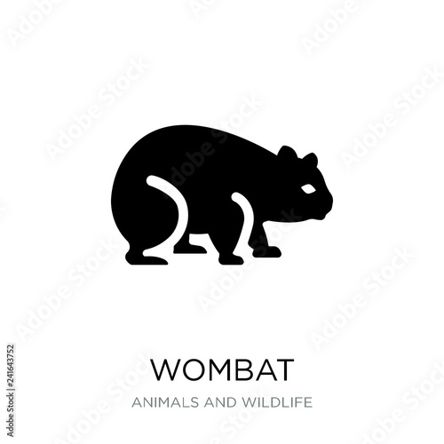 wombat icon vector on white background, wombat trendy filled ico