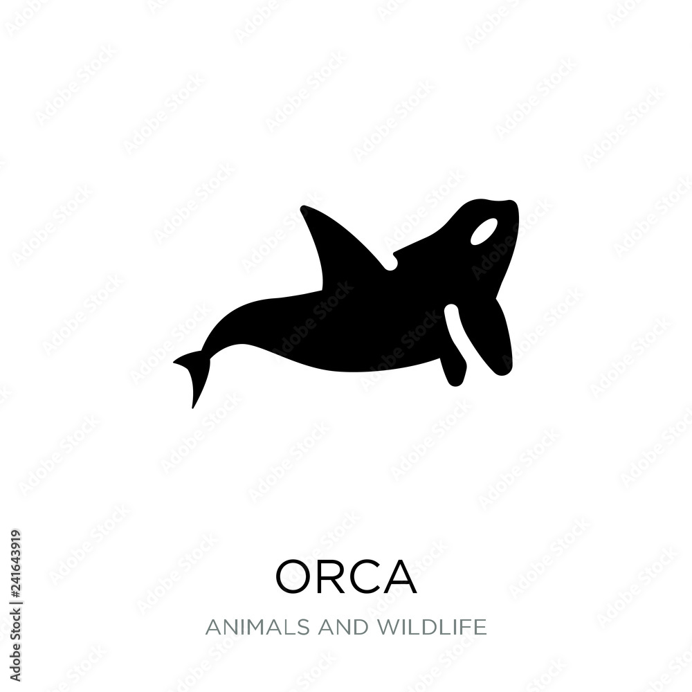 Obraz premium orca icon vector on white background, orca trendy filled icons f
