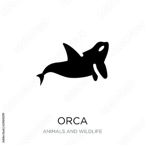 orca icon vector on white background, orca trendy filled icons f
