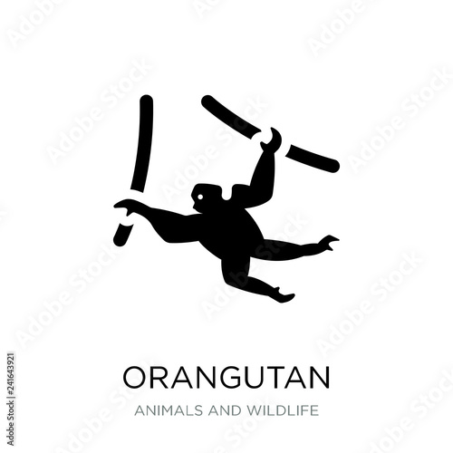 orangutan icon vector on white background, orangutan trendy fill