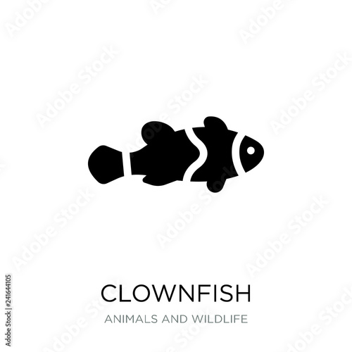 clownfish icon vector on white background, clownfish trendy fill photo