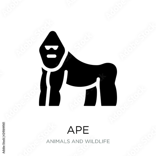 ape icon vector on white background, ape trendy filled icons fro