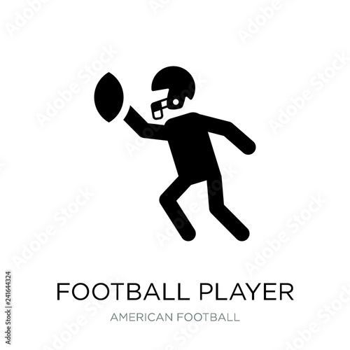 football player icon vector on white background, football player