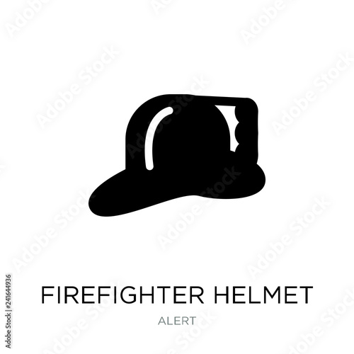 firefighter helmet icon vector on white background, firefighter
