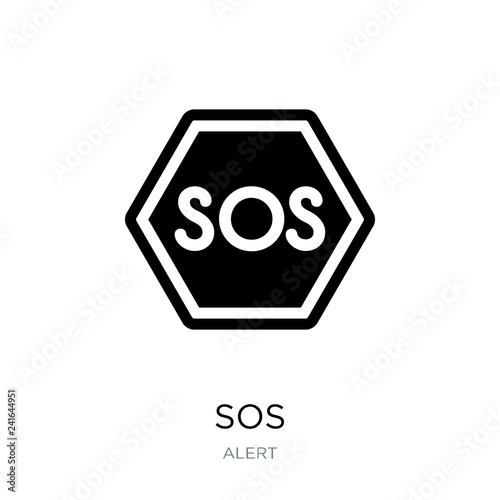 sos icon vector on white background, sos trendy filled icons fro