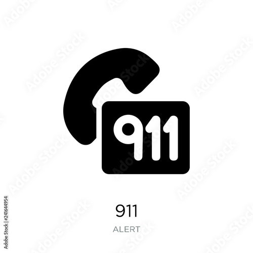 911 icon vector on white background, 911 trendy filled icons fro