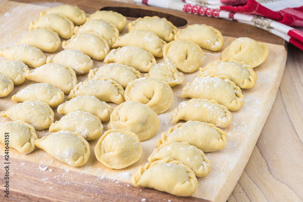 Homemade beef dumplings.