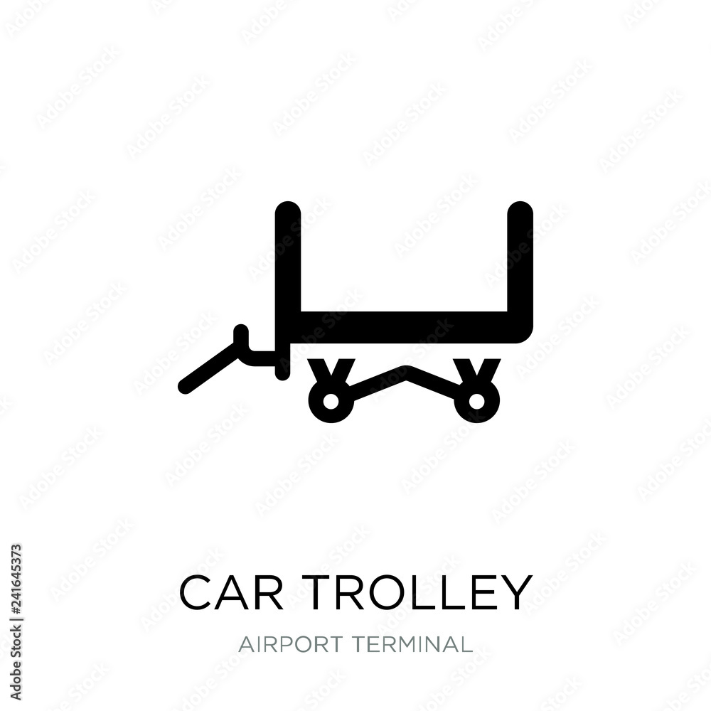 car trolley icon vector on white background, car trolley trendy car trolley icon vector on white background, car trolley trendy