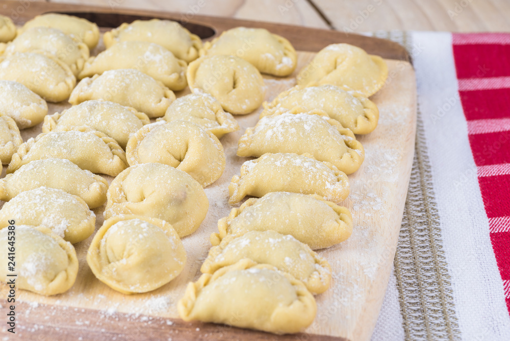 Homemade beef dumplings.