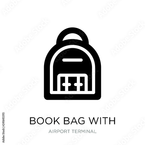 book bag with pockets icon vector on white background, book bag