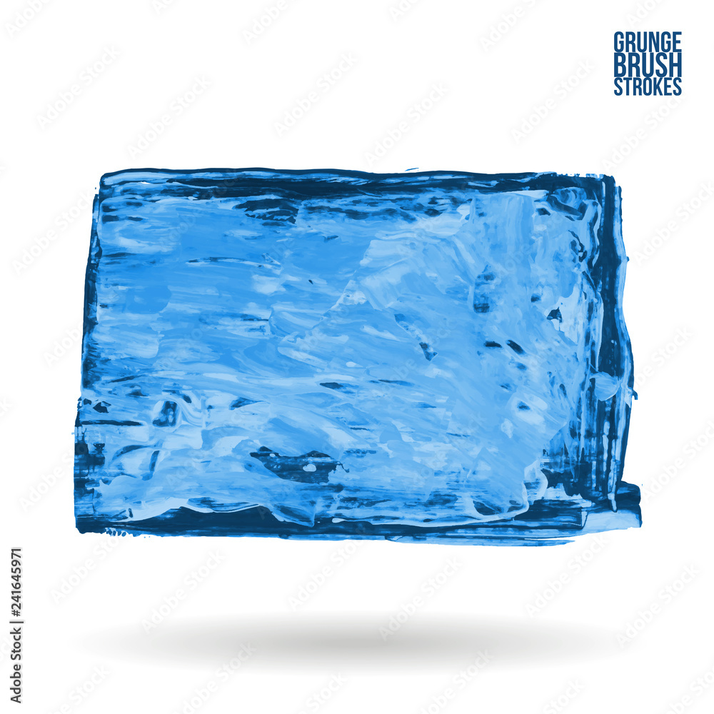 Fototapeta premium Blue brush stroke and texture. Grunge vector abstract hand - painted element. Underline and border design.