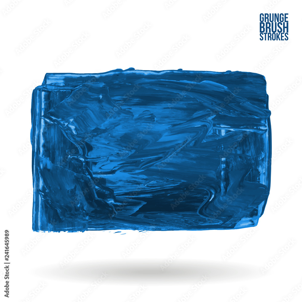 Fototapeta premium Blue brush stroke and texture. Grunge vector abstract hand - painted element. Underline and border design.