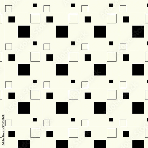 Repetición de cuadros negros sobre fondo blanco