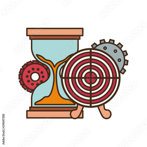 target shot with hourglass isolated icon