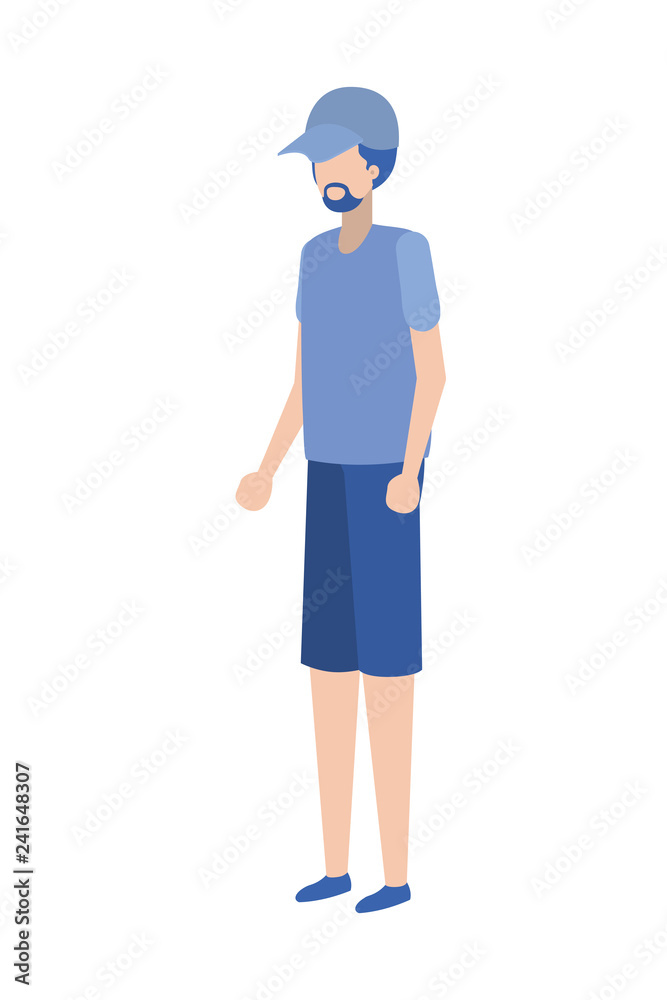young man standing avatar character young man standing avatar character