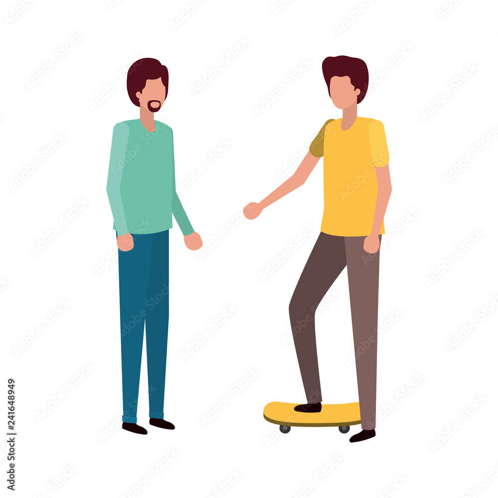young men standing avatar character young men standing avatar character