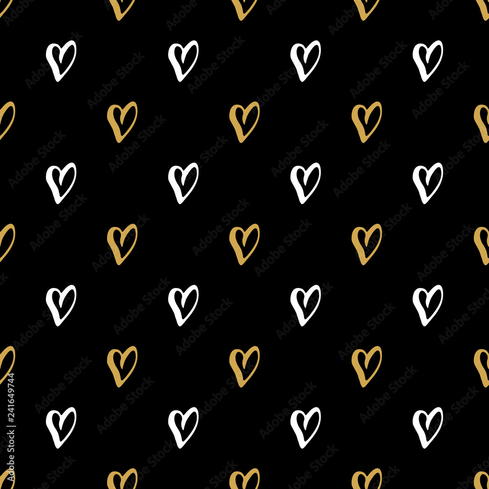 Heart symbol seamless pattern vector illustration. Hand drawn sketch doodle background. Saint Valentains Day or womens day background Heart symbol seamless pattern vector illustration. Hand drawn sketch doodle background. Saint Valentains Day or womens day background