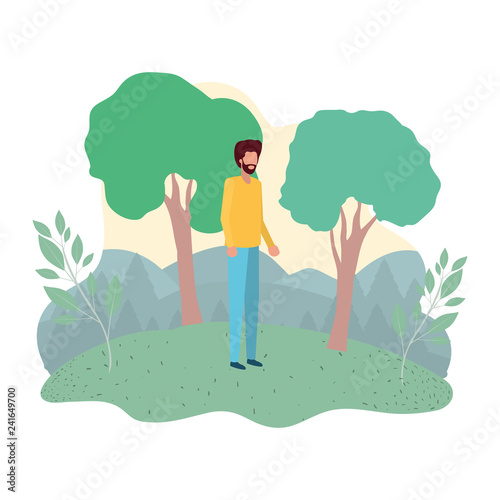 man standing in landscape avatar character