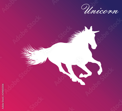 unicorn horse silhouette with detailed hair vector illustration design