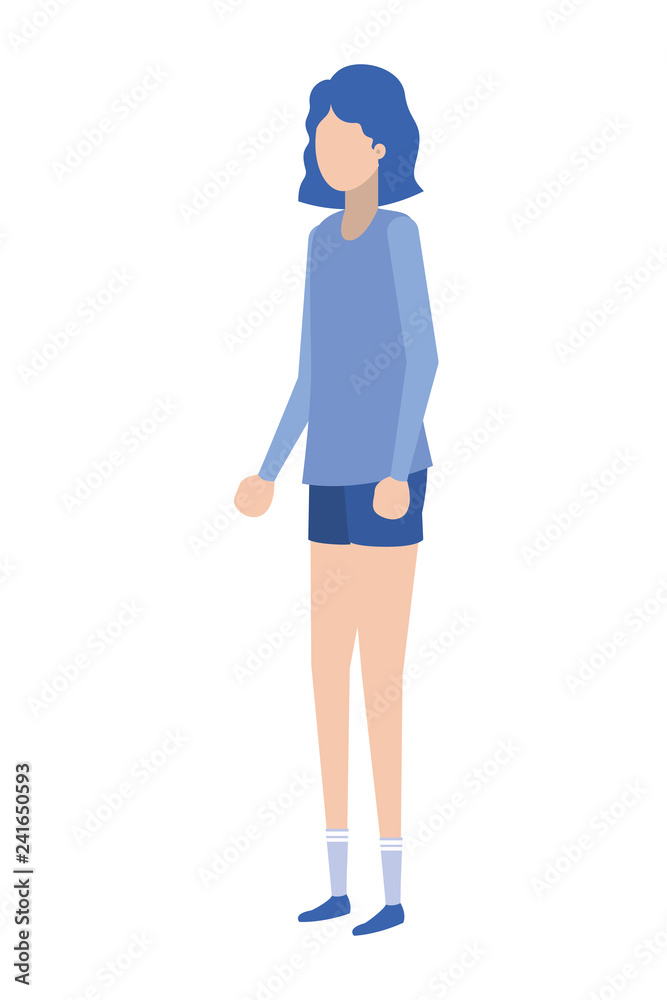 young woman standing avatar character young woman standing avatar character