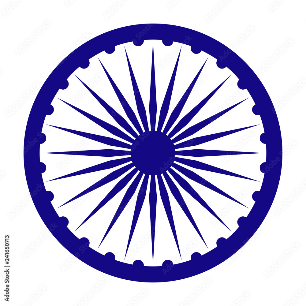 Ashoka Chakra for India Blue wheel called Ashoka Chakra from flag of