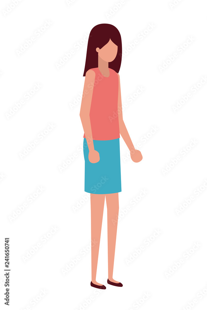 young woman standing avatar character