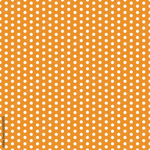Polka Dots Seamless Pattern - Large white polka dots on orange background