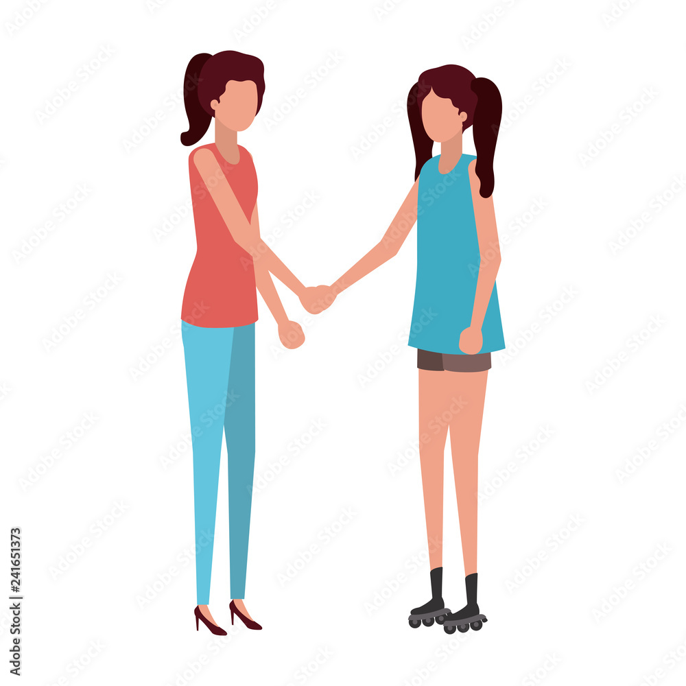 young women standing avatar character young women standing avatar character
