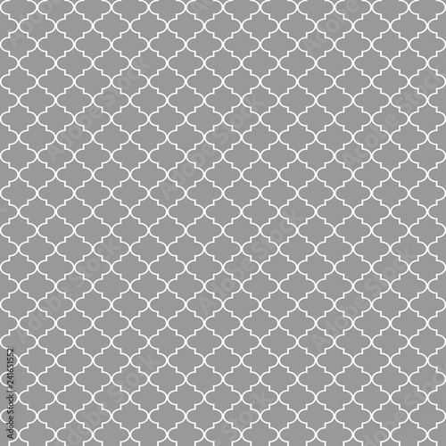 Quatrefoil Seamless Pattern - Graphic gray and white quatrefoil or trellis design