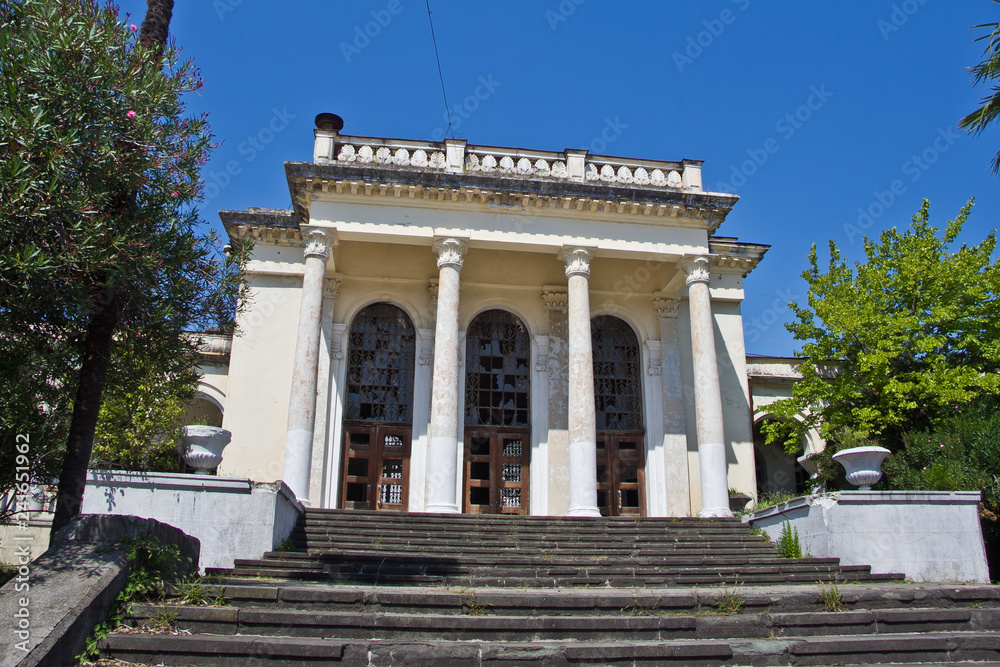 Old ruined abandoned railway station in Gudauta, Abkhazia Old ruined abandoned railway station in Gudauta, Abkhazia