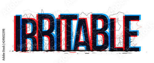 The word Irritable, vector illustration.