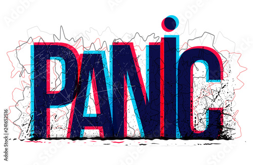 Panic vector word, creative illustration.