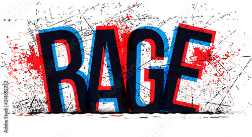 Rage word, vector creative illustration. photo