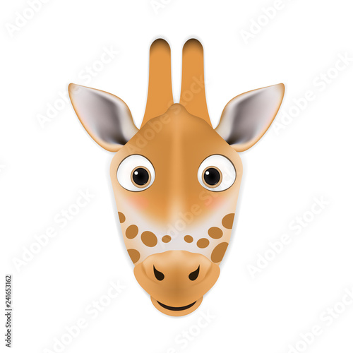Illustration of Giraffe head cartoon vector © olando