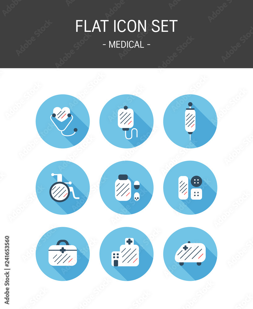 Set of Diagonal Line Point Flat Icons Set of Diagonal Line Point Flat Icons
