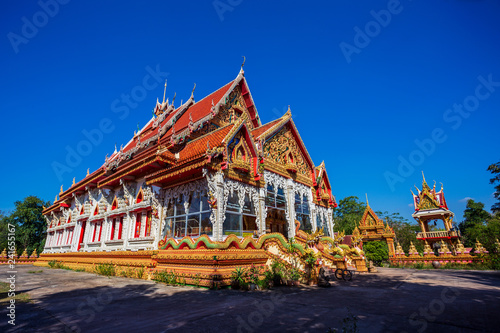 Boonyavas Temple  the red and white small temple in Chum Phae District Khonkaen Thailand