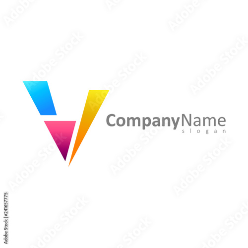 Abstract Letter V Logo Template