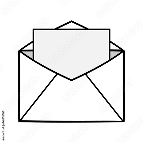 Cartoon Blank Letter and Envelope