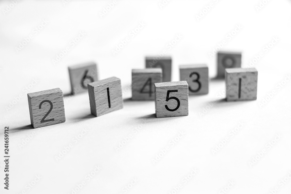 Wooden block number