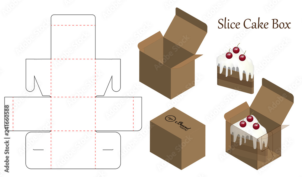 Fototapeta premium Box packaging die cut template design. 3d mock-up