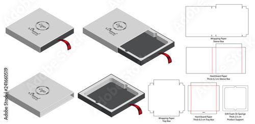Box packaging die cut template design. 3d mock-up