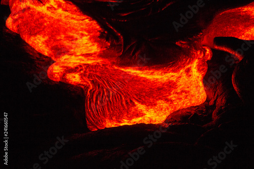 Hot Lava Flow  Kilauea Volcano