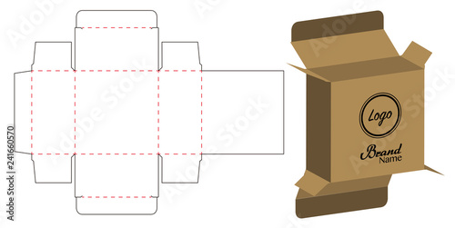Box packaging die cut template design. 3d mock-up